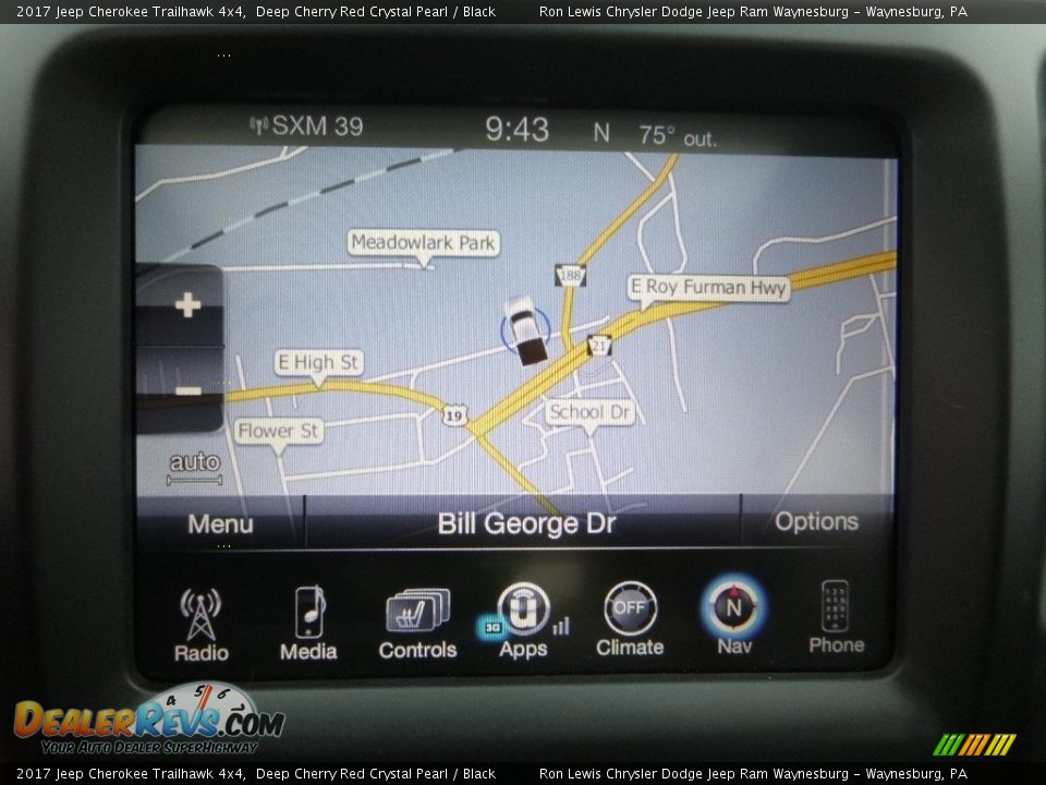 2017 Jeep Cherokee Trailhawk 4x4 Deep Cherry Red Crystal Pearl / Black Photo #16