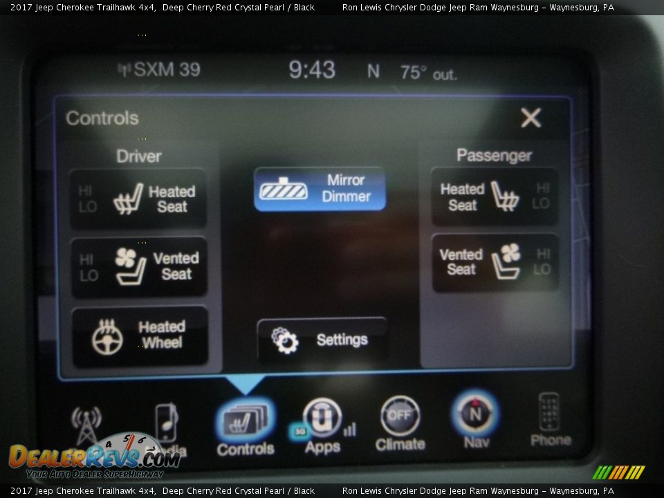 2017 Jeep Cherokee Trailhawk 4x4 Deep Cherry Red Crystal Pearl / Black Photo #17