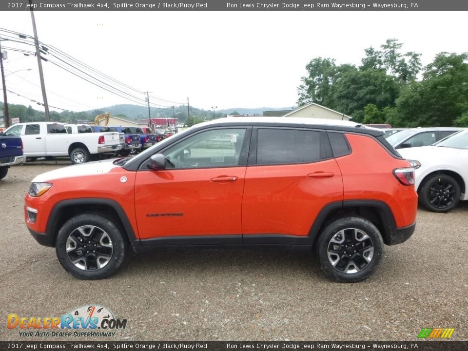 2017 Jeep Compass Trailhawk 4x4 Spitfire Orange / Black/Ruby Red Photo #2