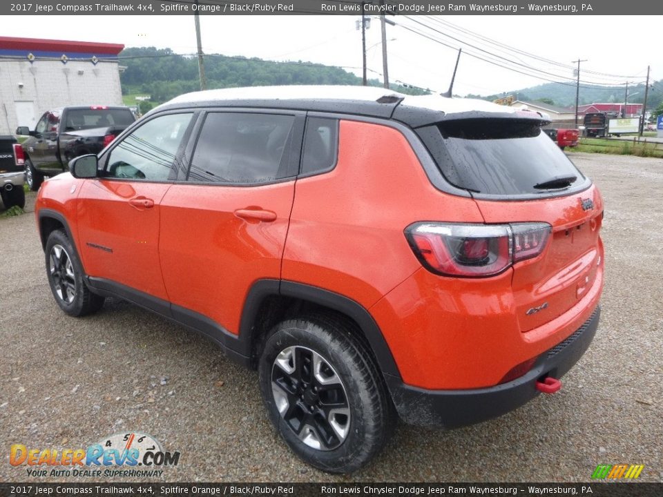 2017 Jeep Compass Trailhawk 4x4 Spitfire Orange / Black/Ruby Red Photo #3