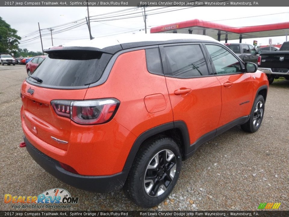 2017 Jeep Compass Trailhawk 4x4 Spitfire Orange / Black/Ruby Red Photo #5