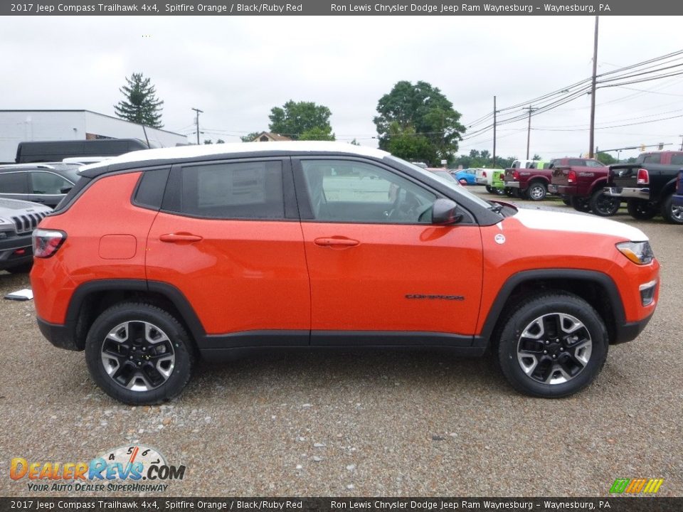 2017 Jeep Compass Trailhawk 4x4 Spitfire Orange / Black/Ruby Red Photo #6