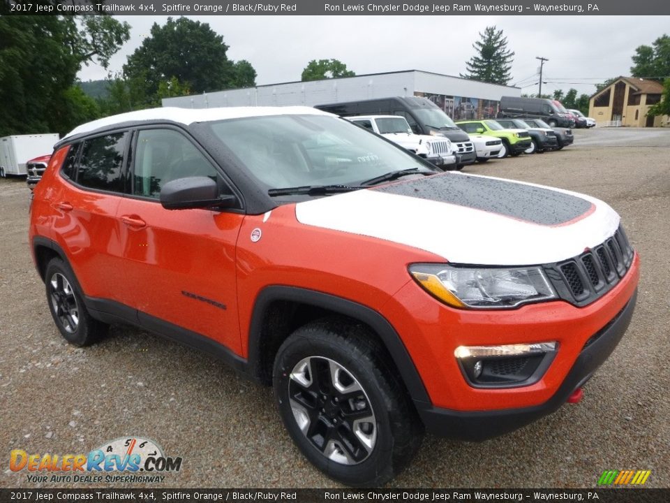 2017 Jeep Compass Trailhawk 4x4 Spitfire Orange / Black/Ruby Red Photo #7