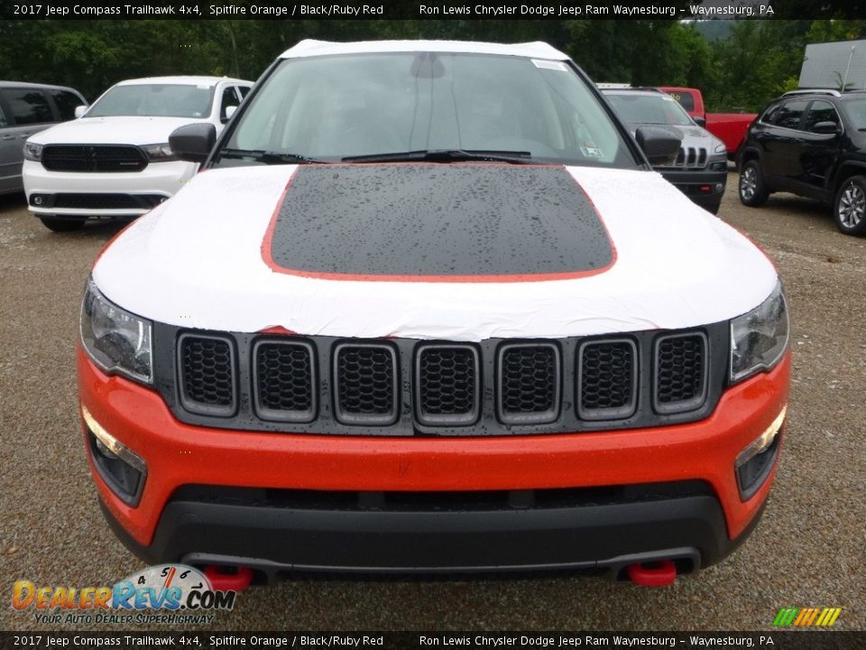 2017 Jeep Compass Trailhawk 4x4 Spitfire Orange / Black/Ruby Red Photo #8