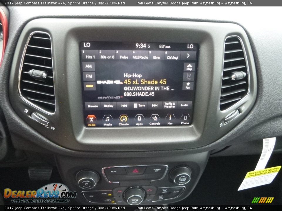 2017 Jeep Compass Trailhawk 4x4 Spitfire Orange / Black/Ruby Red Photo #18