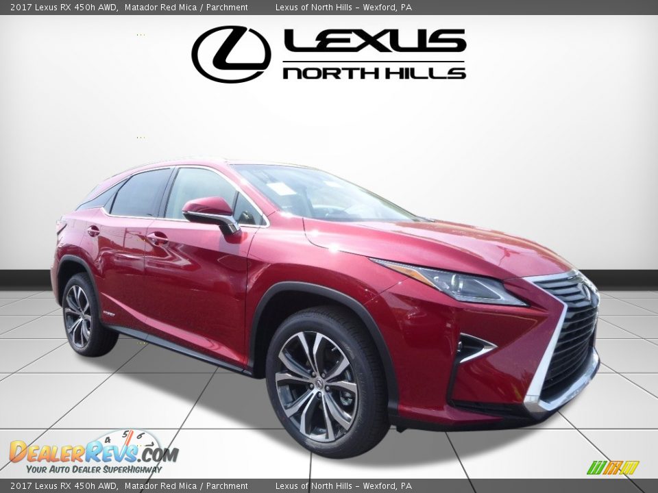 2017 Lexus RX 450h AWD Matador Red Mica / Parchment Photo #1