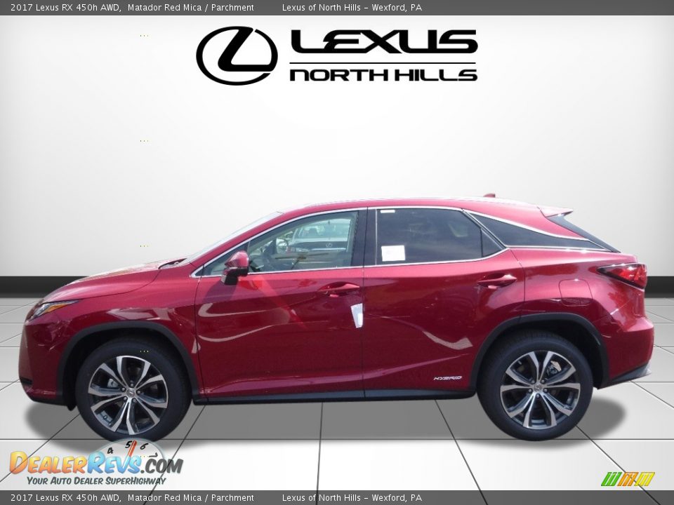 2017 Lexus RX 450h AWD Matador Red Mica / Parchment Photo #3