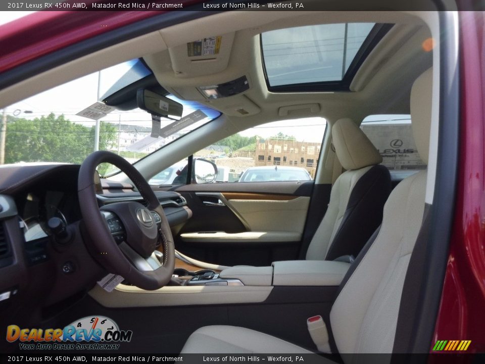 2017 Lexus RX 450h AWD Matador Red Mica / Parchment Photo #7