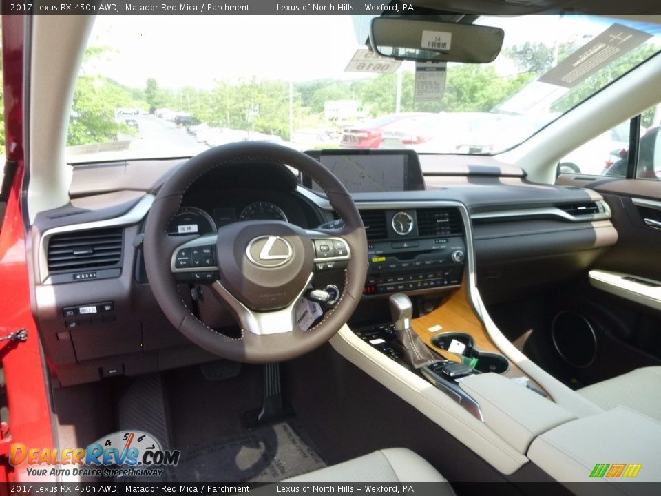 2017 Lexus RX 450h AWD Matador Red Mica / Parchment Photo #9