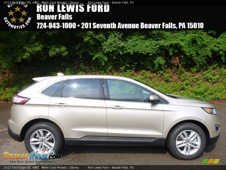 2017 Ford Edge SEL AWD White Gold Metallic / Ebony Photo #1