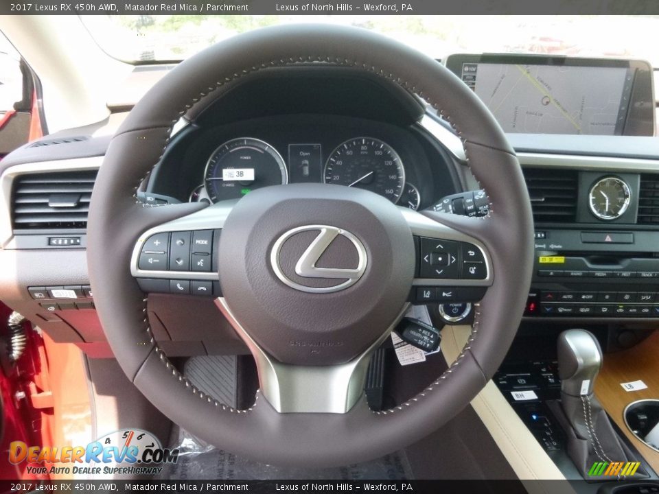 2017 Lexus RX 450h AWD Matador Red Mica / Parchment Photo #12