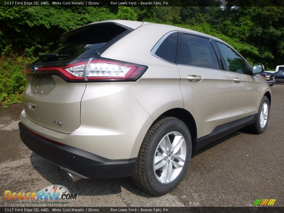 2017 Ford Edge SEL AWD White Gold Metallic / Ebony Photo #2