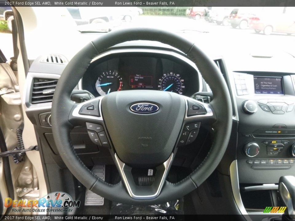 2017 Ford Edge SEL AWD White Gold Metallic / Ebony Photo #17