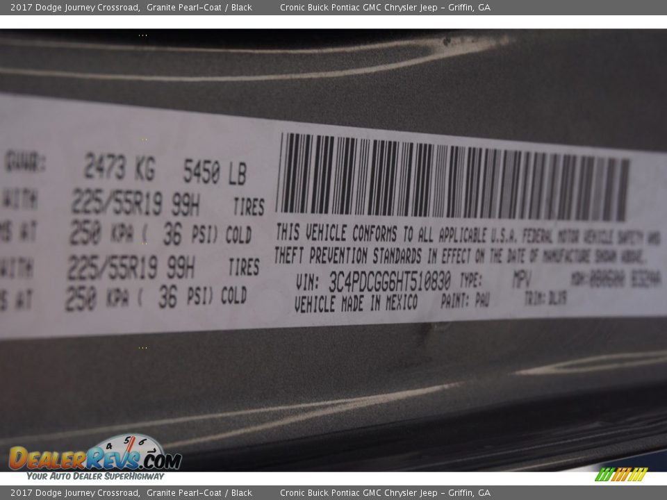2017 Dodge Journey Crossroad Granite Pearl-Coat / Black Photo #27