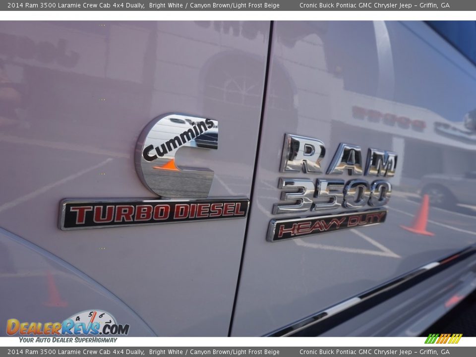 2014 Ram 3500 Laramie Crew Cab 4x4 Dually Bright White / Canyon Brown/Light Frost Beige Photo #14