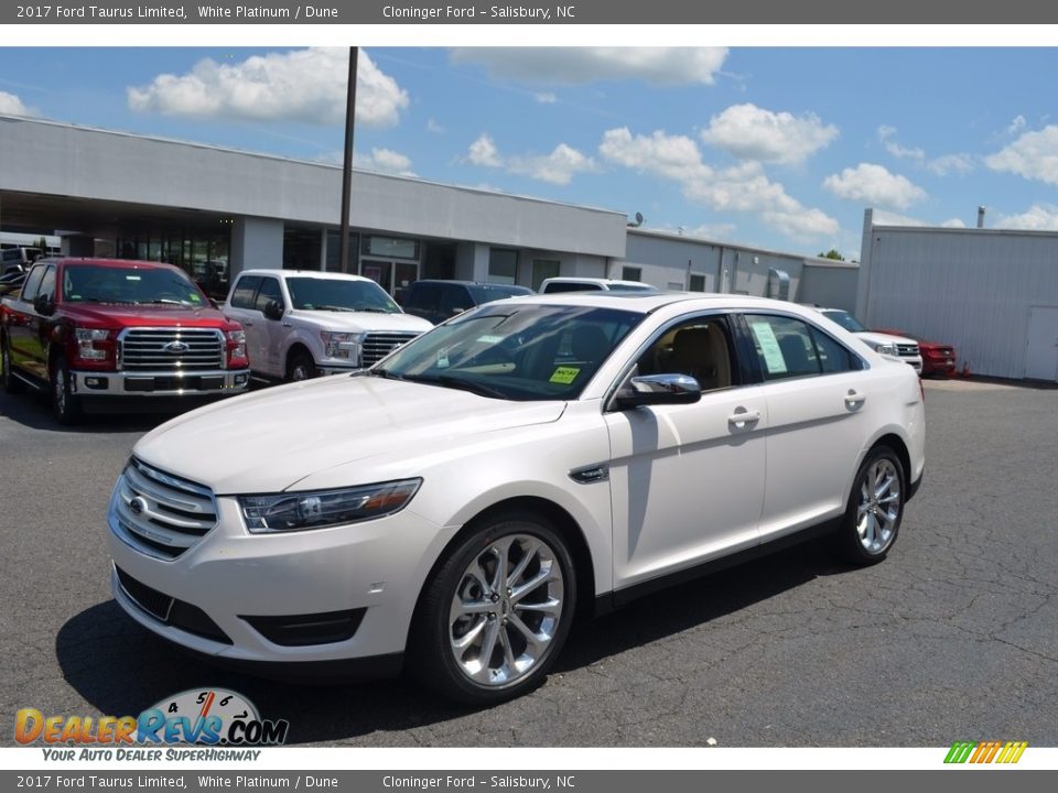 2017 Ford Taurus Limited White Platinum / Dune Photo #3