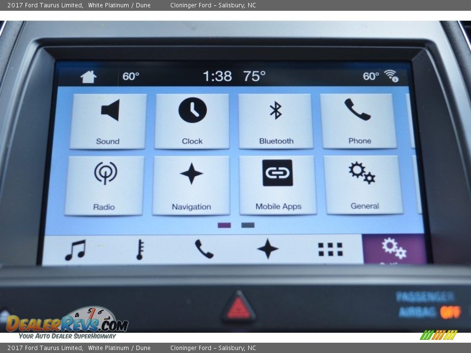 2017 Ford Taurus Limited White Platinum / Dune Photo #13