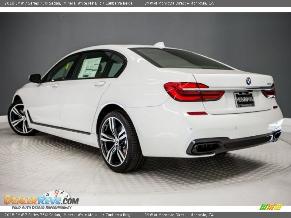 2018 BMW 7 Series 750i Sedan Mineral White Metallic / Canberra Beige Photo #3