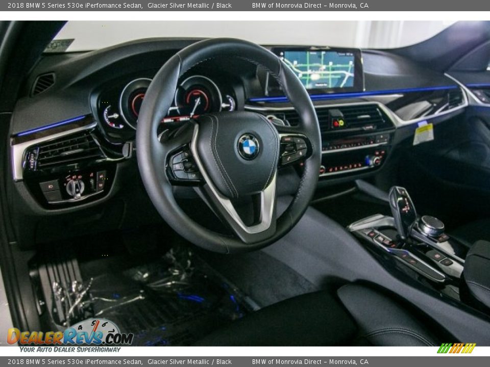 2018 BMW 5 Series 530e iPerfomance Sedan Glacier Silver Metallic / Black Photo #5