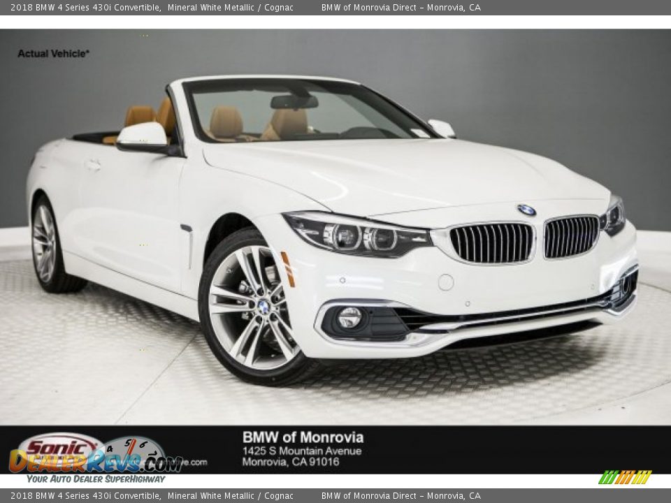 2018 BMW 4 Series 430i Convertible Mineral White Metallic / Cognac Photo #1