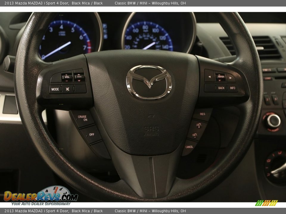 2013 Mazda MAZDA3 i Sport 4 Door Black Mica / Black Photo #7