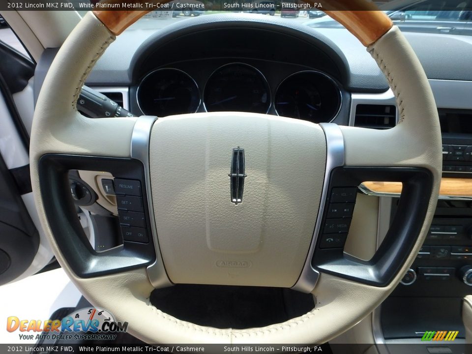 2012 Lincoln MKZ FWD White Platinum Metallic Tri-Coat / Cashmere Photo #22