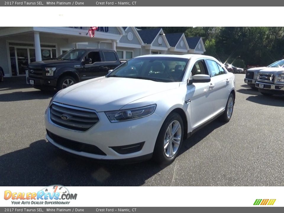 2017 Ford Taurus SEL White Platinum / Dune Photo #3