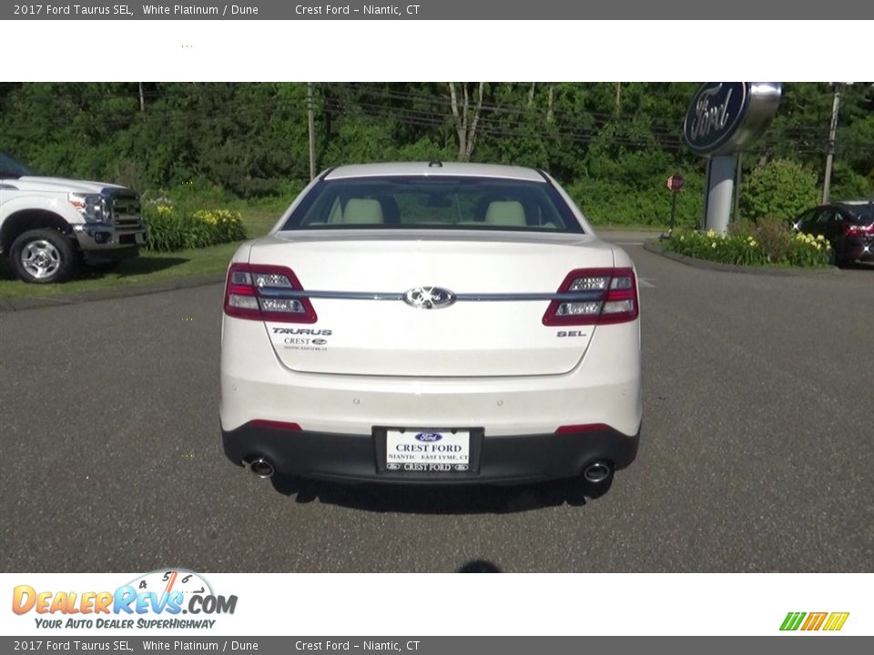 2017 Ford Taurus SEL White Platinum / Dune Photo #6