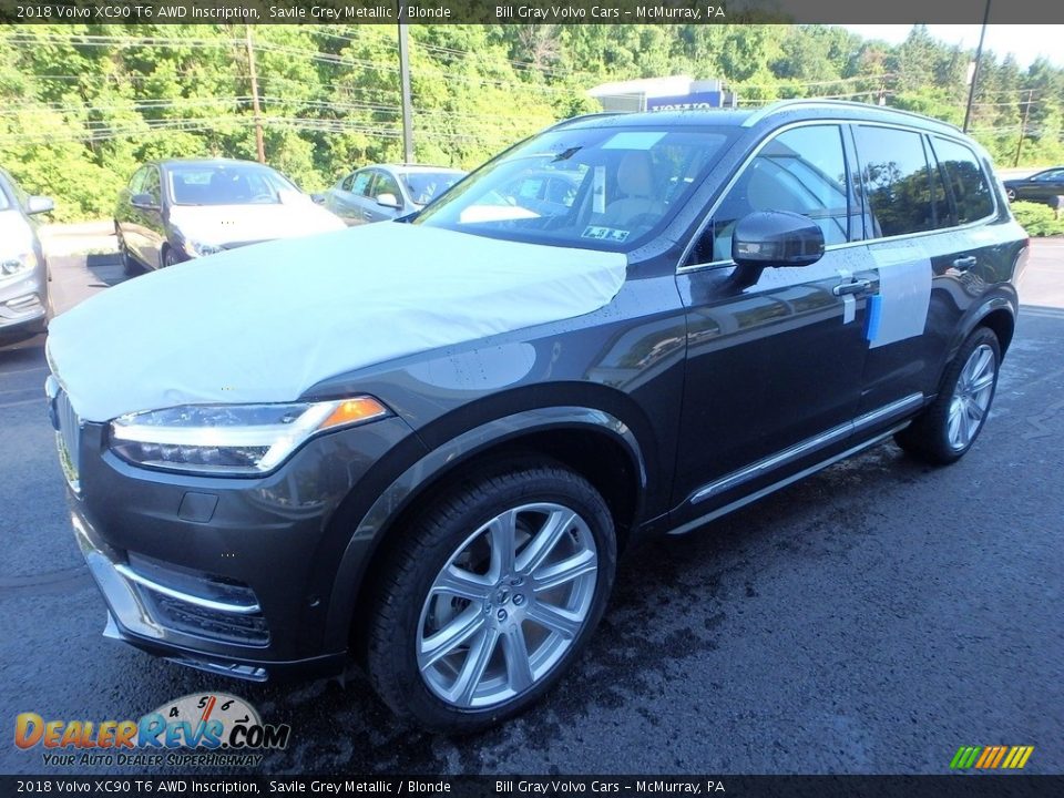 2018 Volvo XC90 T6 AWD Inscription Savile Grey Metallic / Blonde Photo #5