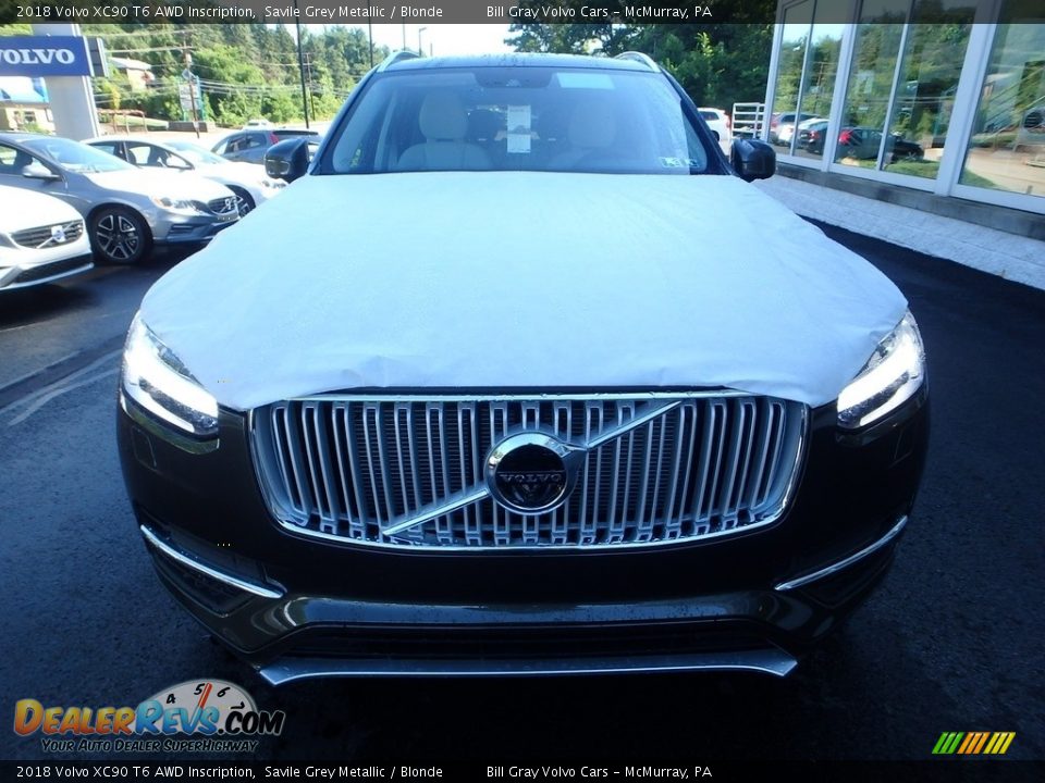 2018 Volvo XC90 T6 AWD Inscription Savile Grey Metallic / Blonde Photo #6