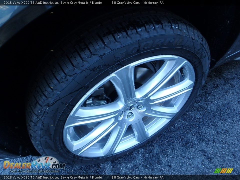 2018 Volvo XC90 T6 AWD Inscription Savile Grey Metallic / Blonde Photo #7