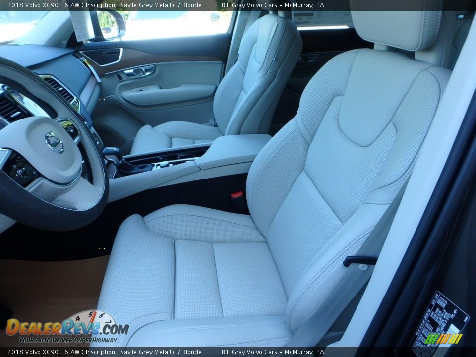 2018 Volvo XC90 T6 AWD Inscription Savile Grey Metallic / Blonde Photo #8