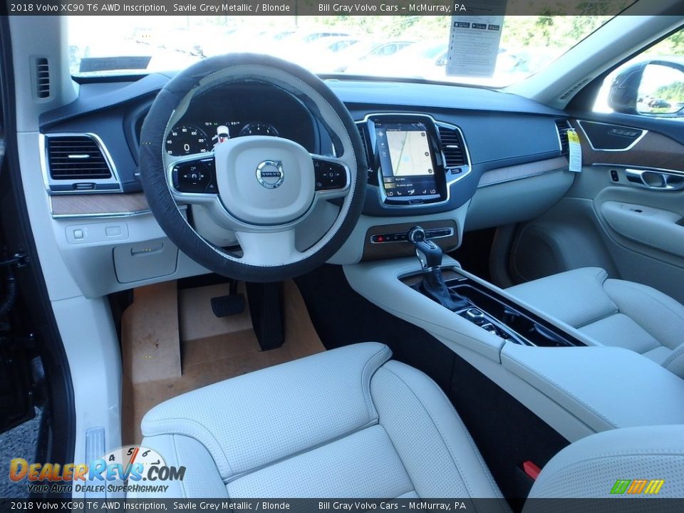 2018 Volvo XC90 T6 AWD Inscription Savile Grey Metallic / Blonde Photo #11