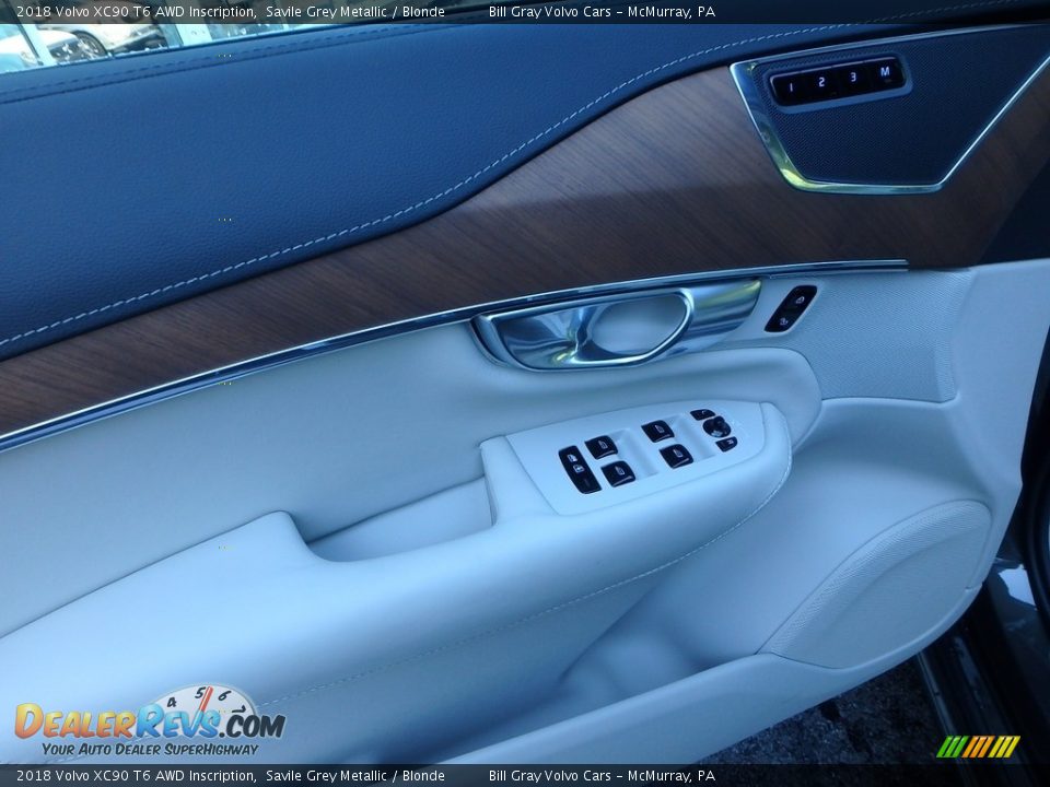 2018 Volvo XC90 T6 AWD Inscription Savile Grey Metallic / Blonde Photo #12