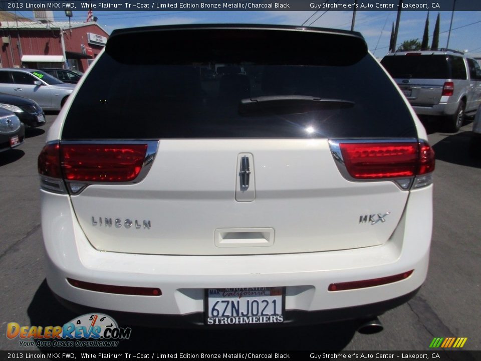 2013 Lincoln MKX FWD White Platinum Tri-Coat / Limited Edition Bronze Metallic/Charcoal Black Photo #6
