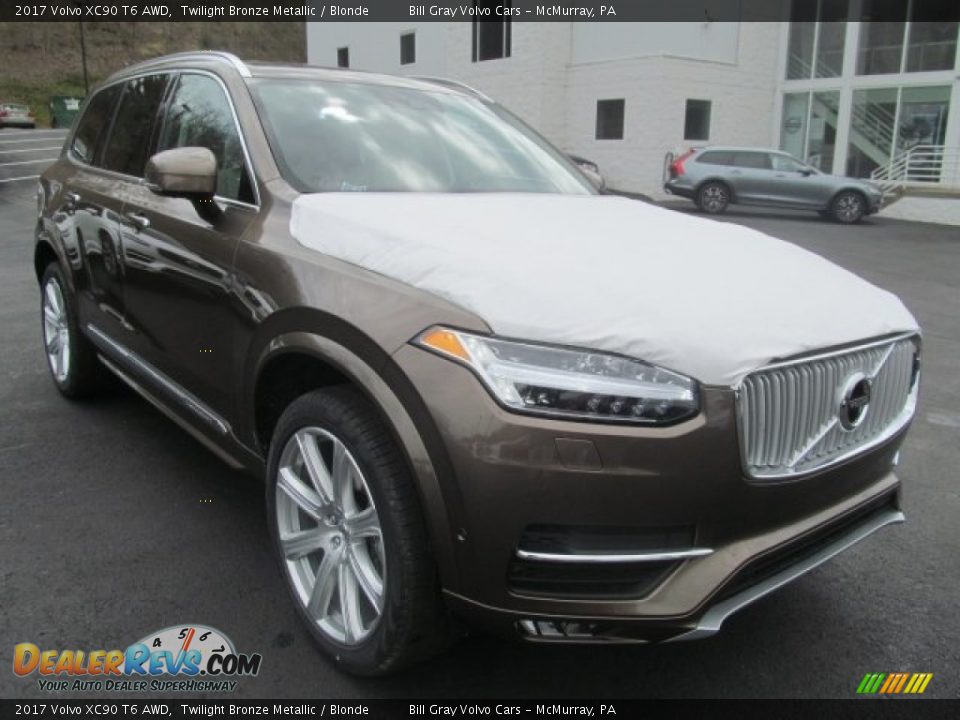 2017 Volvo XC90 T6 AWD Twilight Bronze Metallic / Blonde Photo #1