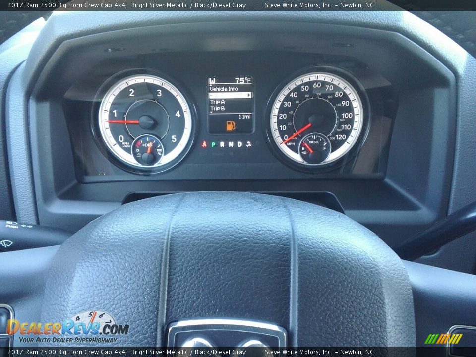 2017 Ram 2500 Big Horn Crew Cab 4x4 Bright Silver Metallic / Black/Diesel Gray Photo #19