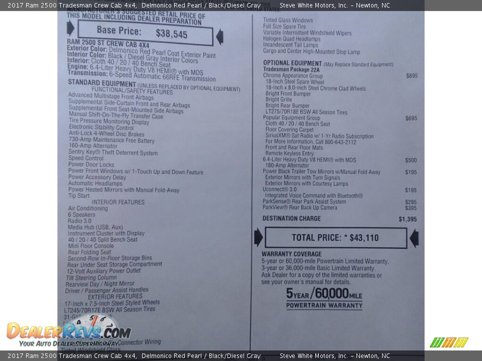 2017 Ram 2500 Tradesman Crew Cab 4x4 Delmonico Red Pearl / Black/Diesel Gray Photo #27