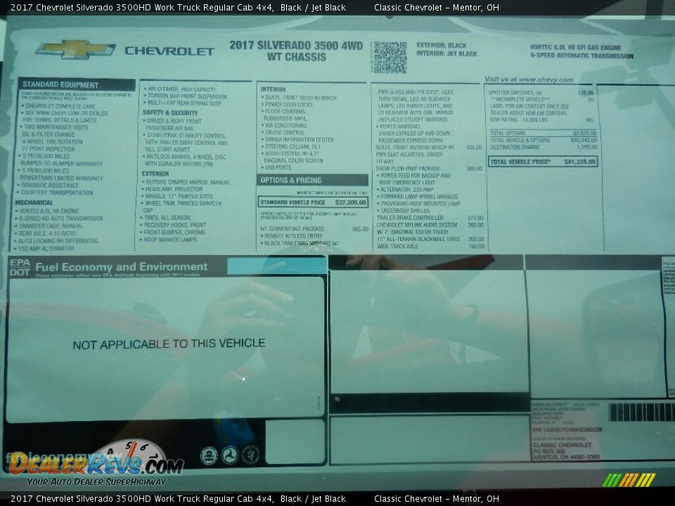 2017 Chevrolet Silverado 3500HD Work Truck Regular Cab 4x4 Black / Jet Black Photo #4