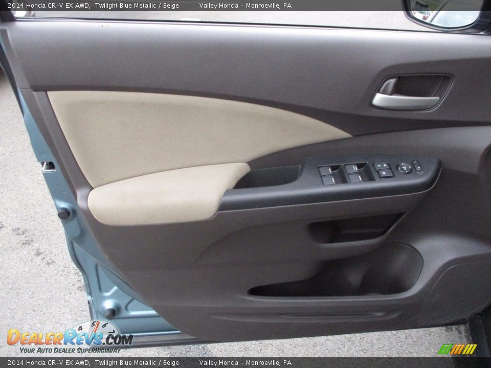 2014 Honda CR-V EX AWD Twilight Blue Metallic / Beige Photo #10