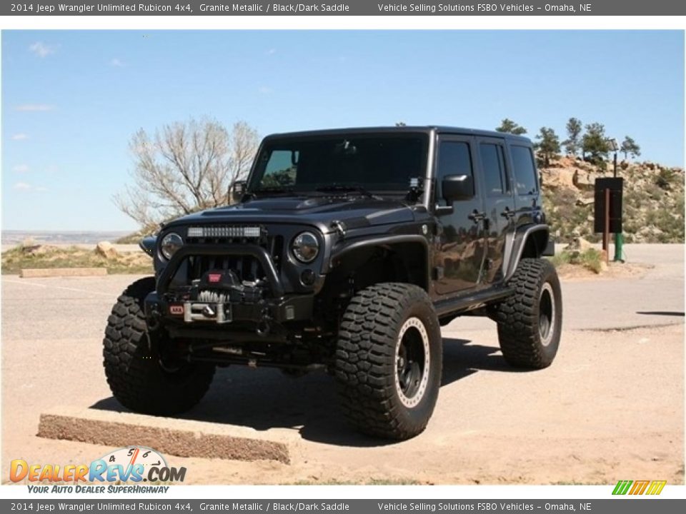 2014 Jeep Wrangler Unlimited Rubicon 4x4 Granite Metallic / Black/Dark Saddle Photo #1