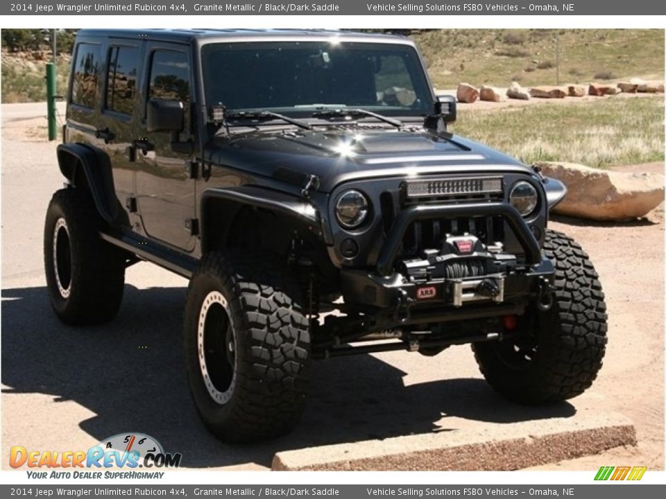 2014 Jeep Wrangler Unlimited Rubicon 4x4 Granite Metallic / Black/Dark Saddle Photo #4
