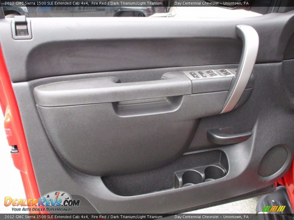 2012 GMC Sierra 1500 SLE Extended Cab 4x4 Fire Red / Dark Titanium/Light Titanium Photo #26