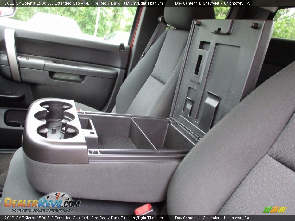 2012 GMC Sierra 1500 SLE Extended Cab 4x4 Fire Red / Dark Titanium/Light Titanium Photo #31