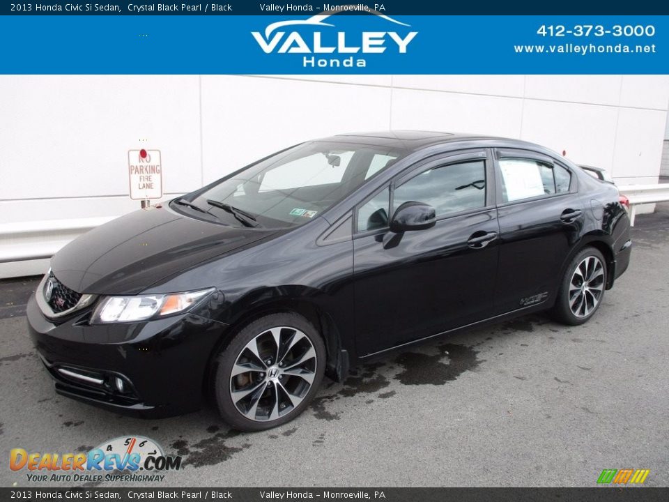 2013 Honda Civic Si Sedan Crystal Black Pearl / Black Photo #1