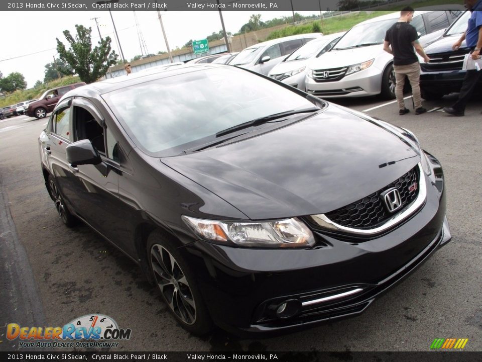 2013 Honda Civic Si Sedan Crystal Black Pearl / Black Photo #7