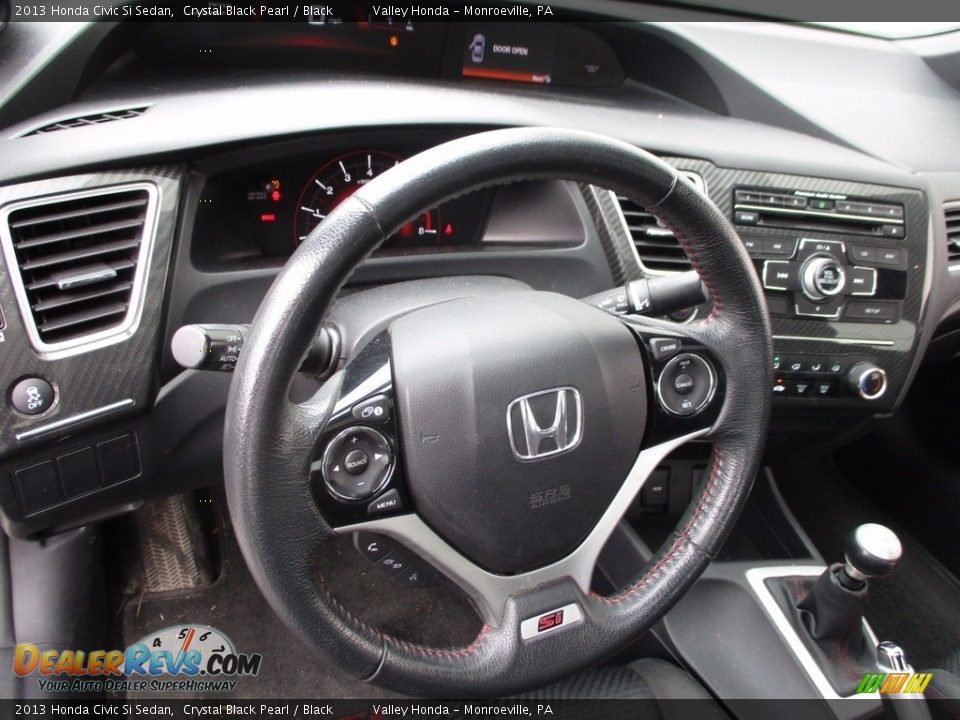 2013 Honda Civic Si Sedan Crystal Black Pearl / Black Photo #15