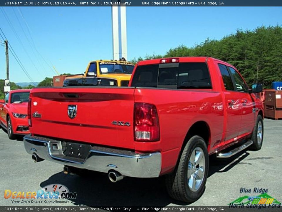 2014 Ram 1500 Big Horn Quad Cab 4x4 Flame Red / Black/Diesel Gray Photo #5