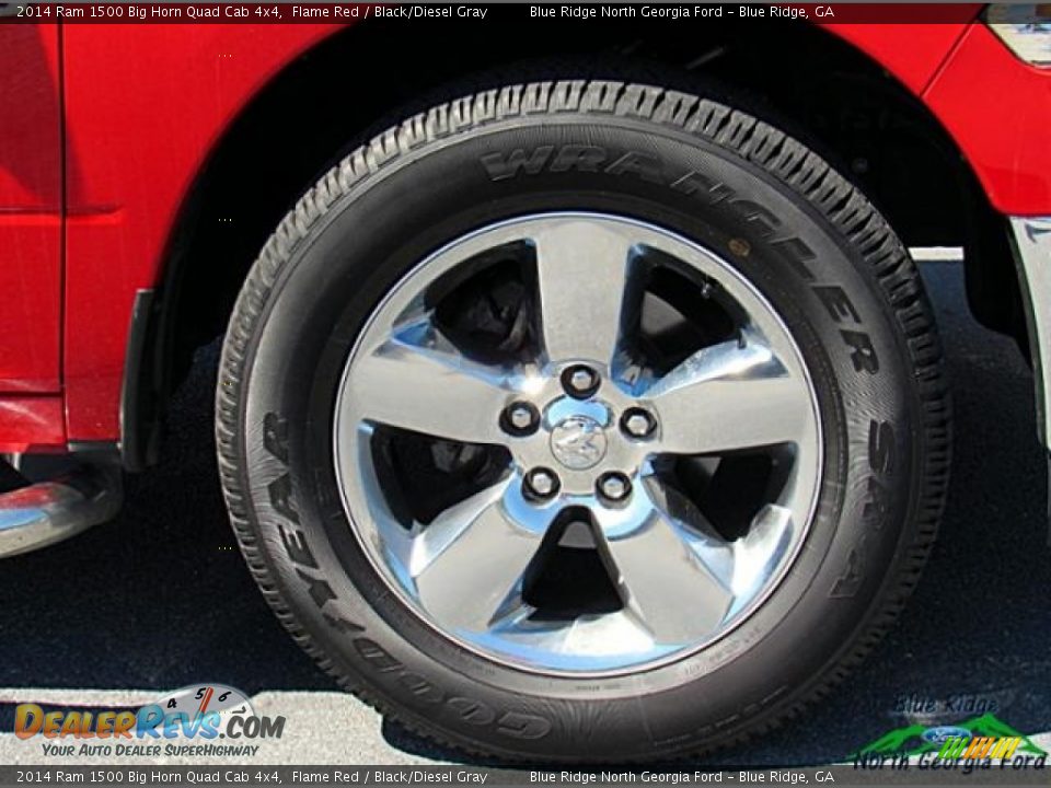 2014 Ram 1500 Big Horn Quad Cab 4x4 Flame Red / Black/Diesel Gray Photo #9