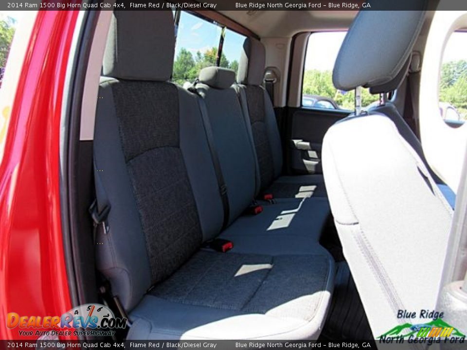 2014 Ram 1500 Big Horn Quad Cab 4x4 Flame Red / Black/Diesel Gray Photo #14